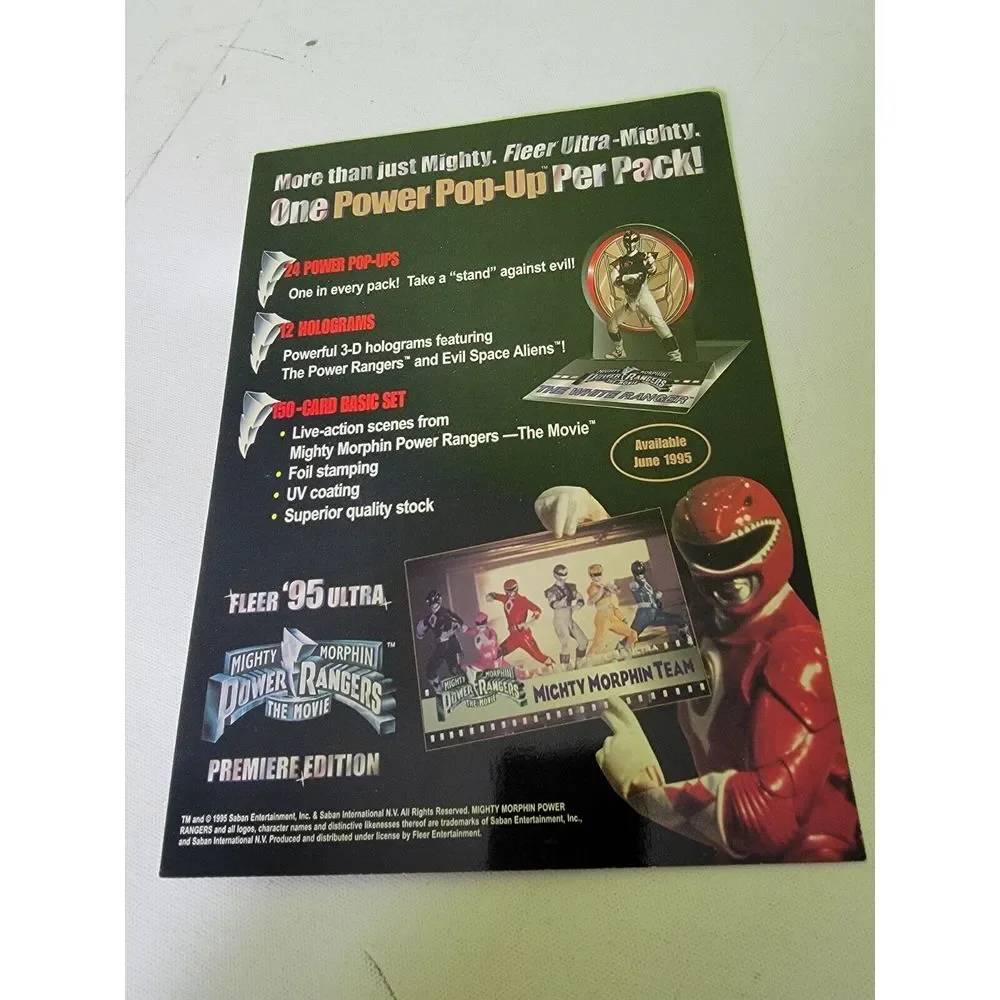 Mighty Morphin Power Rangers Movie 1995 Fleer Ultra 9-Card Panel Promo Sheet